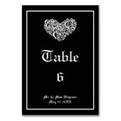 Zwart, wit, Zwemerig hart - 3x5-tabelkaart Kaart (Achterkant)