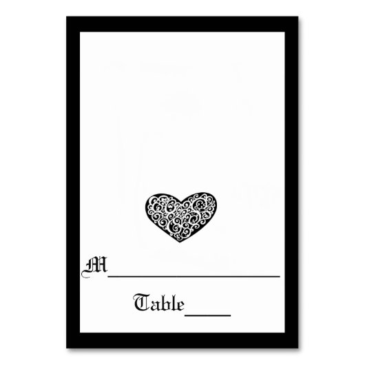 Zwart, wit, Zwemerig hart - Escortkaart Kaart (Voorkant)