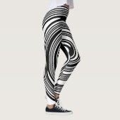 Zwart-wit zwenkpatroon leggings (Rechts)