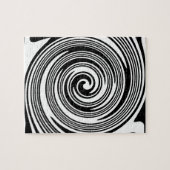 Zwart-wit zwenkpatroon legpuzzel (Horizontaal)