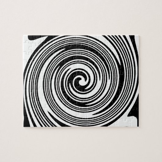 Zwart-wit zwenkpatroon legpuzzel (Horizontaal)