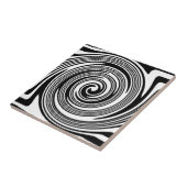 Zwart-wit zwenkpatroon tegeltje (Zijkant)