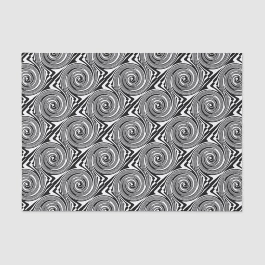 Zwart-wit zwenkpatroon tissuepapier (Voorkant)