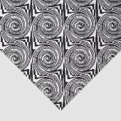 Zwart-wit zwenkpatroon tissuepapier (Detail)