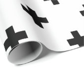 Zwart-wit Zwitsers dwarspatroon Cadeaupapier (Rol Hoek)