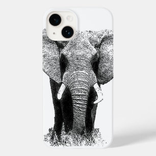 Zwart-witachtig olifant Case-Mate iPhone case