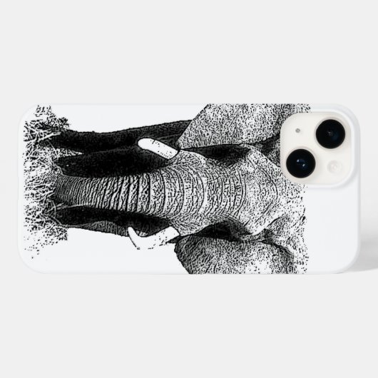 Zwart-witachtig olifant Case-Mate iPhone case (Achterkant (horizontaal))