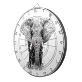 Zwart-witachtig olifant dartbord (Voorkant Rechts)