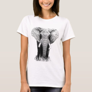 Zwart-witachtig olifant t-shirt