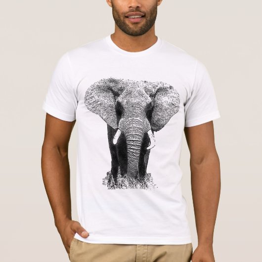 Zwart-witachtig olifant t-shirt (Voorkant)