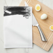 Zwart-witachtig olifant theedoek (Quarter Fold)