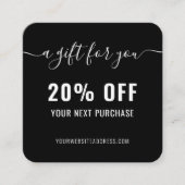 Zwart-witachtige e-legant QR-code Loyalty Business Kortingskaartje (Voorkant)