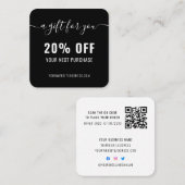 Zwart-witachtige e-legant QR-code Loyalty Business Kortingskaartje (Voorkant / Achterkant)