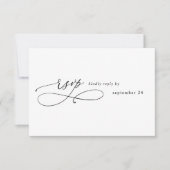 Zwart-witachtige kalligrafie 3 m Meal RSVP (Voorkant)