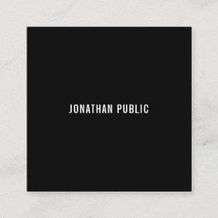 Zwart-witachtige moderne, eenvoudige Sjabloon Tren Vierkante Visitekaartje