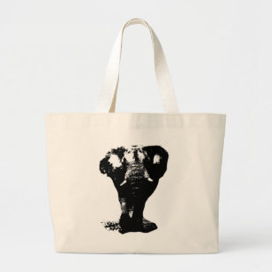 Zwart-witachtige Pop Grote Tote Bag