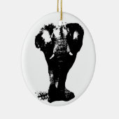 Zwart-witachtige Pop Keramisch Ornament (Rechts)