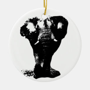 Zwart-witachtige Pop Keramisch Ornament