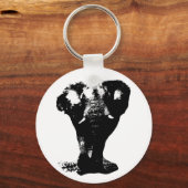 Zwart-witachtige Pop Sleutelhanger (Voorkant)