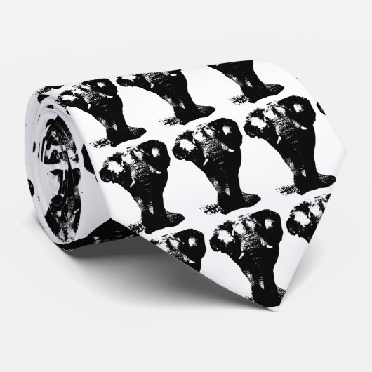 Zwart-witachtige Pop Stropdas (Opgerold)