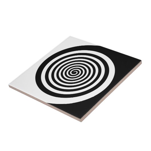 Zwart-witachtige spiraal tegeltje (Zijkant)