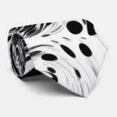 Zwart-witachtige verwilderde vloeibare pooldots stropdas (Opgerold)