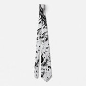 Zwart-witachtige verwilderde vloeibare pooldots stropdas (Achterkant)