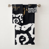 Zwart-witafdrukken Bad Handdoek (Insitu)