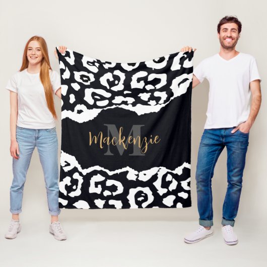 Zwart-witafdrukken Fleece Deken (In situ)