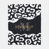 Zwart-witafdrukken Fleece Deken (Voorkant)