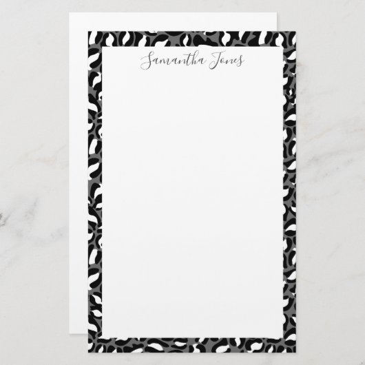 Zwart-witafdrukken | Gepersonaliseerd Briefpapier (Voorkant / Achterkant)