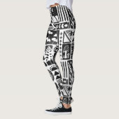 Zwart-witafdrukken Leggings (Links)