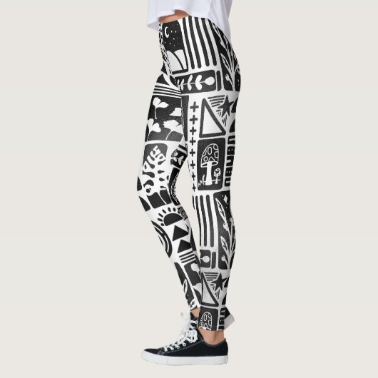 Zwart-witafdrukken Leggings (Links)