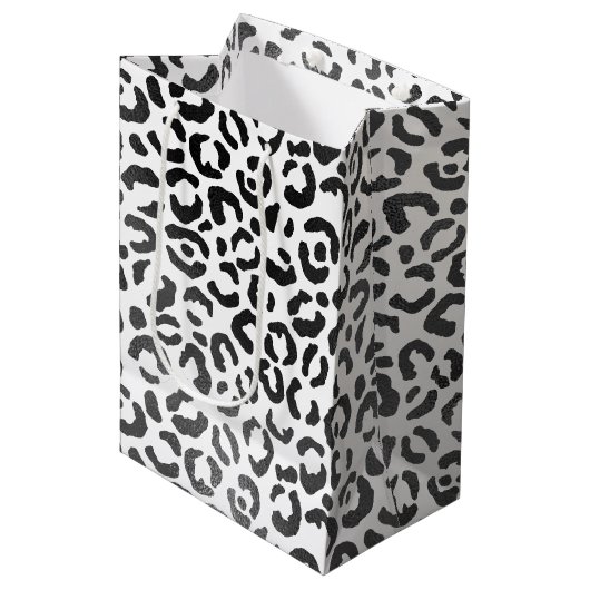 Zwart-witafdrukken          medium cadeauzakje (Voorkant Gekanteld)