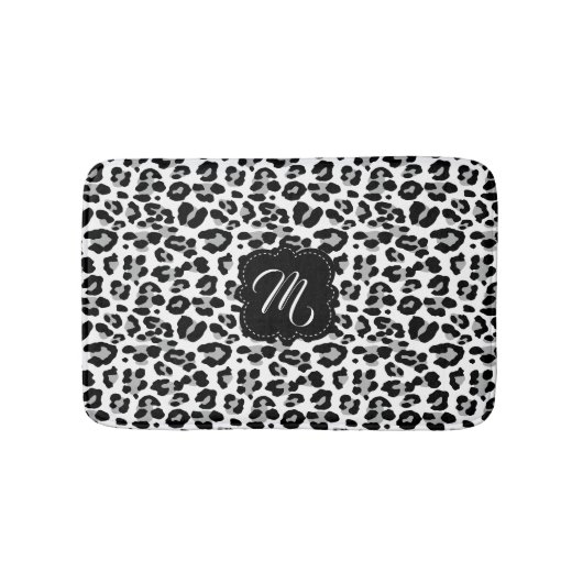 Zwart-witafdrukken met aangepast monogram badmat (Voorkant)