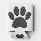 Zwart-witafdrukken met puppy Paw in striped vorm Blikjeskoeler (Achterkant)