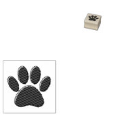 Zwart-witafdrukken met puppy Paw in striped vorm Rubberstempel (Gestempeld)