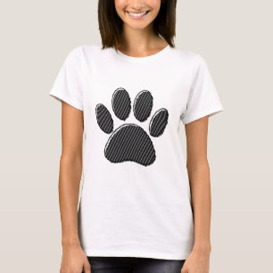 Zwart-witafdrukken met puppy Paw in striped vorm T-shirt