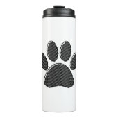 Zwart-witafdrukken met puppy Paw in striped vorm Thermosbeker (Voorkant)