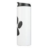 Zwart-witafdrukken met puppy Paw in striped vorm Thermosbeker (Geroteerd rechts)