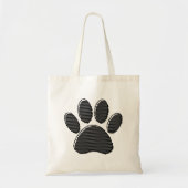 Zwart-witafdrukken met puppy Paw in striped vorm Tote Bag (Voorkant)