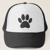 Zwart-witafdrukken met puppy Paw in striped vorm Trucker Pet (Voorkant)