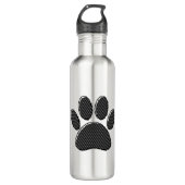 Zwart-witafdrukken met puppy Paw in striped vorm Waterfles (Voorkant)