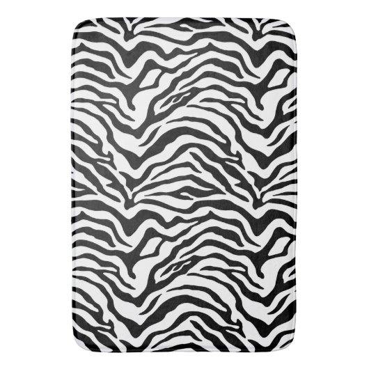 Zwart-witafdrukken met strips op zebra badmat (Voorkant Verticaal)