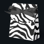 Zwart-witafdrukken met strips op zebra bedankdoosjes<br><div class="desc">Dierenafdrukken zijn klassiek. Deze zwart-wit zebraprint is geweldig voor elegante feesten en evenementen.</div>