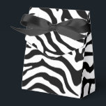 Zwart-witafdrukken met strips op zebra bedankdoosjes<br><div class="desc">Dierenafdrukken zijn klassiek. Deze zwart-wit zebraprint is geweldig voor elegante feesten en evenementen.</div>