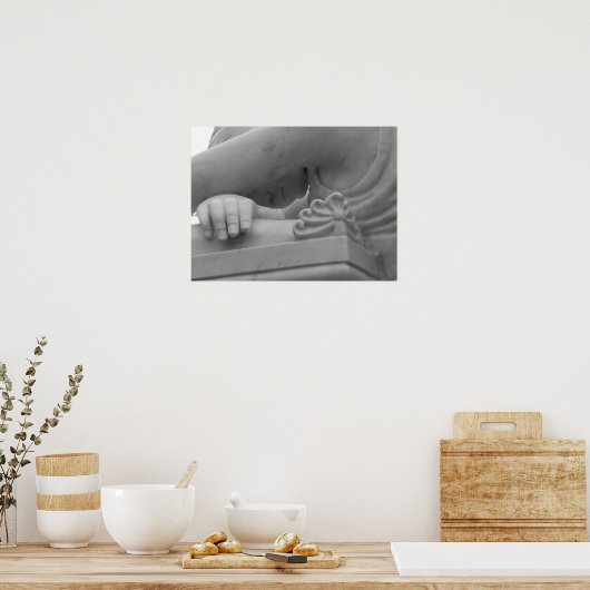 Zwart-witafdrukken "Mourning Angel" Poster (Keuken)