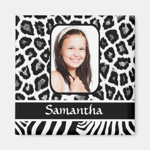 Zwart-witafdrukken van dieren magneet