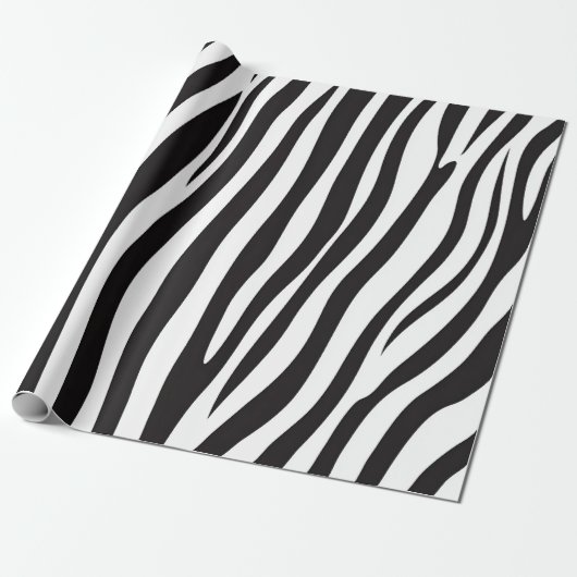 Zwart-witafdrukken van Zebra Cadeaupapier (Uitgerold)