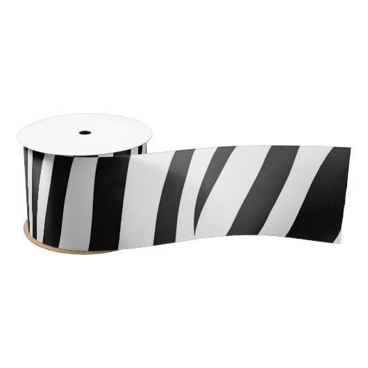 Zwart-witafdrukken van Zebra Satijnen Lint (Spoel)